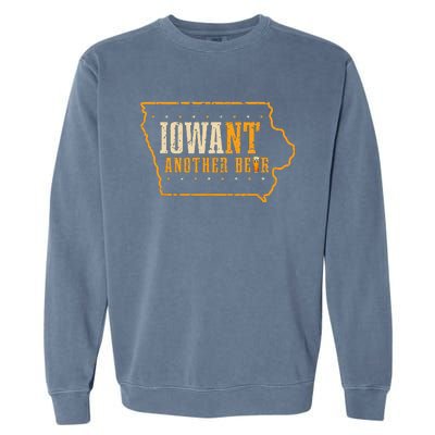 Iowa State Map I Want Another Beer Funny Drinking Garment-Dyed Sweatshirt