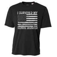 I Survived My Teenage Daughter Funny Dad & Mom Cooling Performance Crew T-Shirt