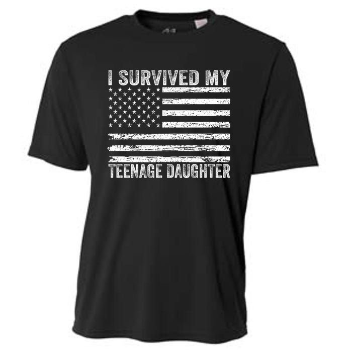 I Survived My Teenage Daughter Funny Dad & Mom Cooling Performance Crew T-Shirt