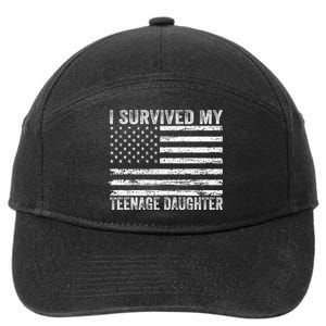 I Survived My Teenage Daughter Funny Dad & Mom 7-Panel Snapback Hat