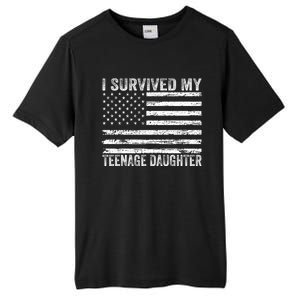 I Survived My Teenage Daughter Funny Dad & Mom Tall Fusion ChromaSoft Performance T-Shirt