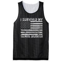 I Survived My Teenage Daughter Funny Dad & Mom Mesh Reversible Basketball Jersey Tank