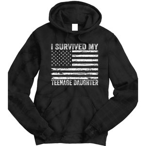 I Survived My Teenage Daughter Funny Dad & Mom Tie Dye Hoodie