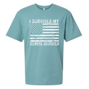 I Survived My Teenage Daughter Funny Dad & Mom Sueded Cloud Jersey T-Shirt