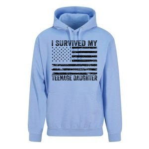 I Survived My Teenage Daughter Funny Dad & Mom Unisex Surf Hoodie