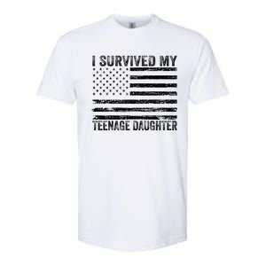 I Survived My Teenage Daughter Funny Dad & Mom Softstyle CVC T-Shirt