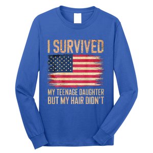 I Survived My Teenage Daughter FatherS Day Long Sleeve Shirt