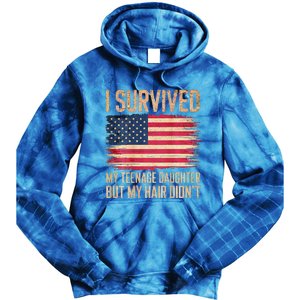 I Survived My Teenage Daughter FatherS Day Tie Dye Hoodie