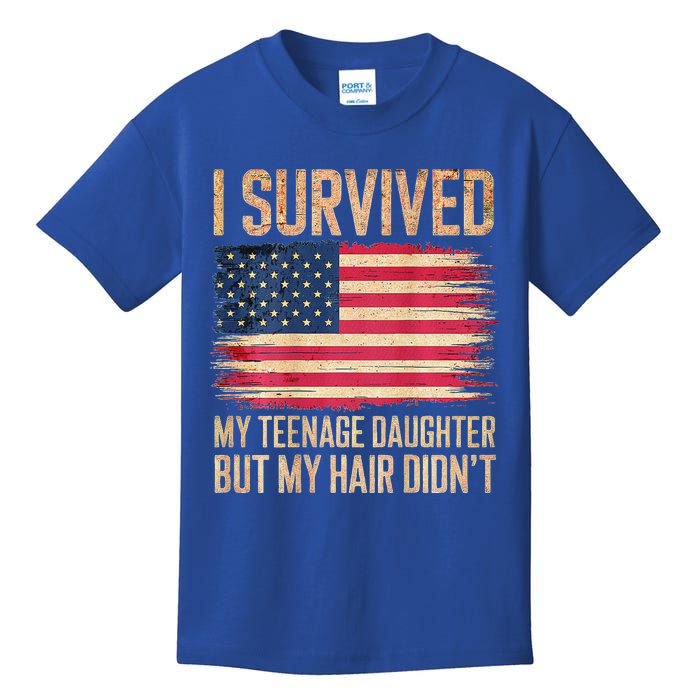 I Survived My Teenage Daughter FatherS Day Kids T-Shirt