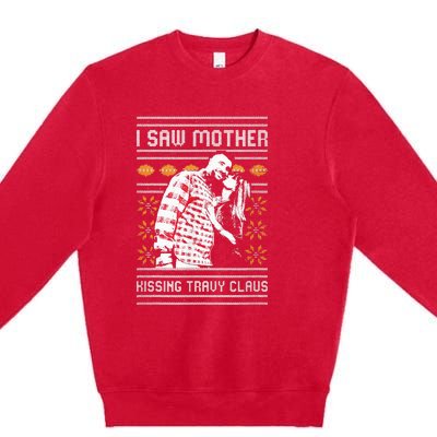 I saw mother kissing travy claus  Premium Crewneck Sweatshirt