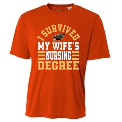 I Survived My Wife’s Nursing Degree Cna Lpn Nurse Cute Gift Cooling Performance Crew T-Shirt