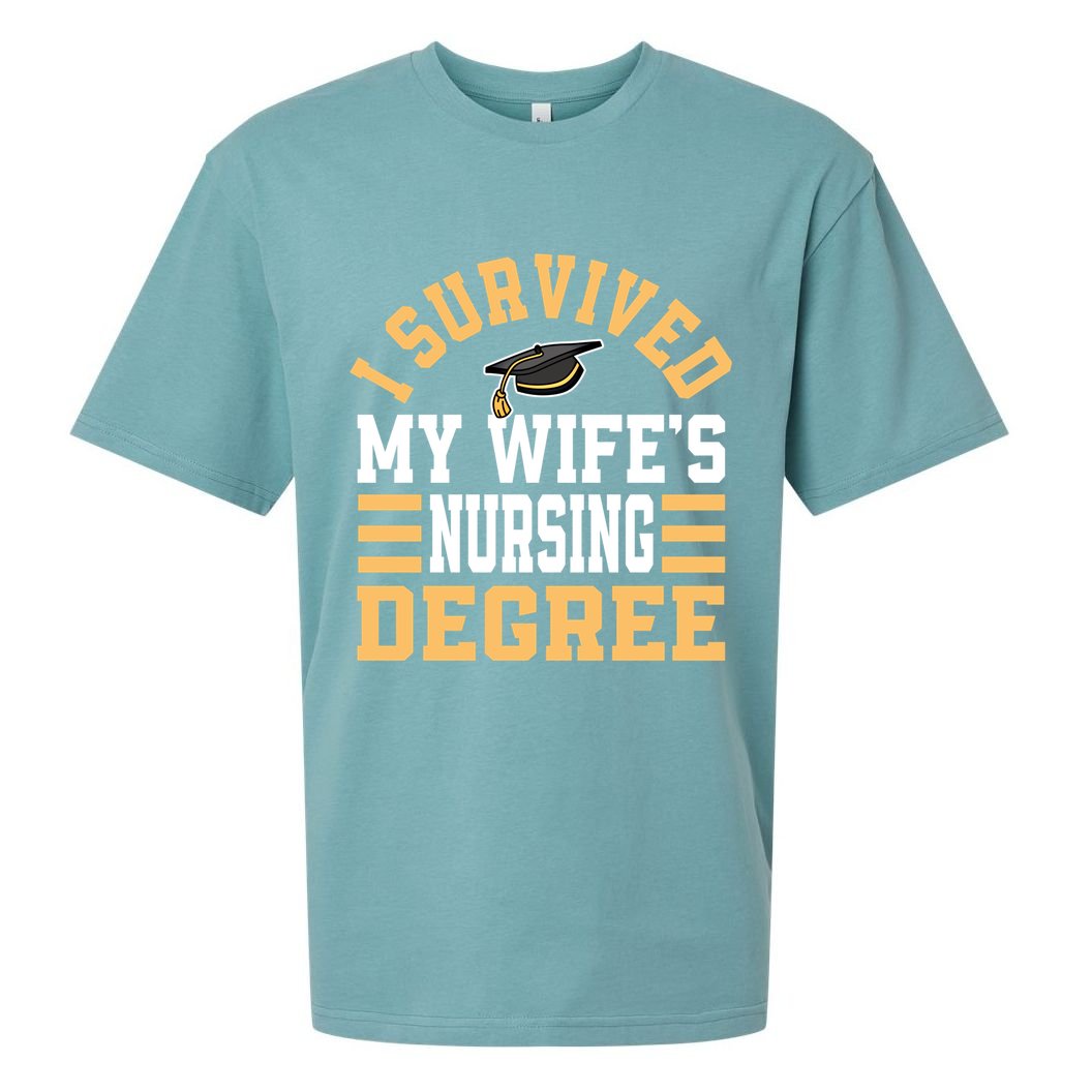I Survived My Wife’s Nursing Degree Cna Lpn Nurse Cute Gift Sueded Cloud Jersey T-Shirt