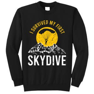 I Survived My First Sky Diving Funny Parachuting Skydiver Sweatshirt