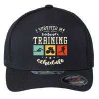 I Survived My Husband's Swim Bike Running Race Triathlon Flexfit Unipanel Trucker Cap