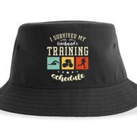 I Survived My Husband's Swim Bike Running Race Triathlon Sustainable Bucket Hat