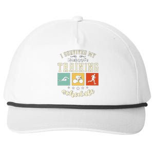 I Survived My Husband's Swim Bike Running Race Triathlon Snapback Five-Panel Rope Hat