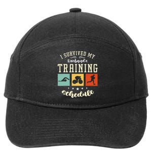 I Survived My Husband's Swim Bike Running Race Triathlon 7-Panel Snapback Hat