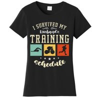 I Survived My Husband's Swim Bike Running Race Triathlon Women's T-Shirt