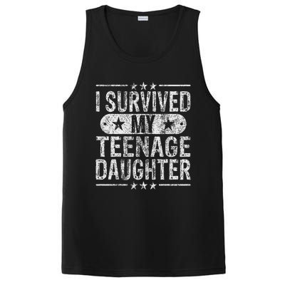 I Survived My Teenage Daughter Teenager Funny Dad Mom PosiCharge Competitor Tank