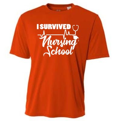 I Survived Nursing School Nurse School Graduate Halloween Meaningful Gift Cooling Performance Crew T-Shirt