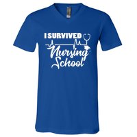 I Survived Nursing School Nurse School Graduate Halloween Meaningful Gift V-Neck T-Shirt