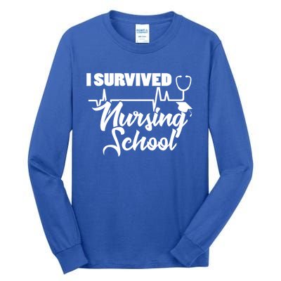 I Survived Nursing School Nurse School Graduate Halloween Meaningful Gift Tall Long Sleeve T-Shirt