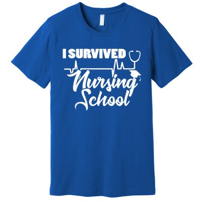 I Survived Nursing School Nurse School Graduate Halloween Meaningful Gift Premium T-Shirt