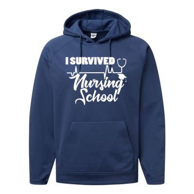 I Survived Nursing School Nurse School Graduate Halloween Meaningful Gift Performance Fleece Hoodie