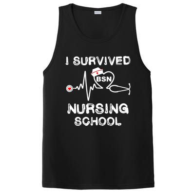 I Survived Nursing School Bsn Stethoscope Nurse Graduation Gift PosiCharge Competitor Tank