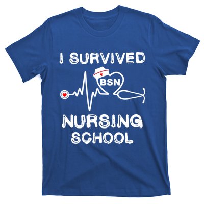 I Survived Nursing School Bsn Stethoscope Nurse Graduation Gift T-Shirt