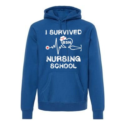 I Survived Nursing School Bsn Stethoscope Nurse Graduation Gift Premium Hoodie