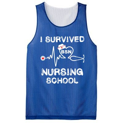 I Survived Nursing School Bsn Stethoscope Nurse Graduation Gift Mesh Reversible Basketball Jersey Tank