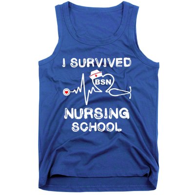 I Survived Nursing School Bsn Stethoscope Nurse Graduation Gift Tank Top