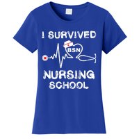 I Survived Nursing School Bsn Stethoscope Nurse Graduation Gift Women's T-Shirt