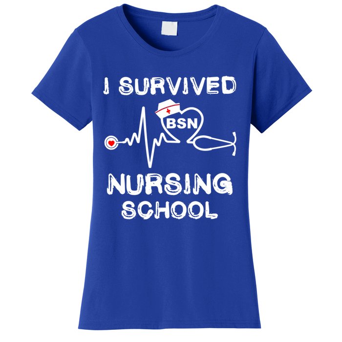 I Survived Nursing School Bsn Stethoscope Nurse Graduation Gift Women's T-Shirt