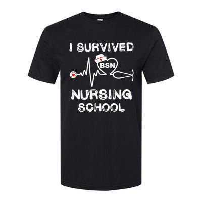 I Survived Nursing School Bsn Stethoscope Nurse Graduation Gift Softstyle CVC T-Shirt