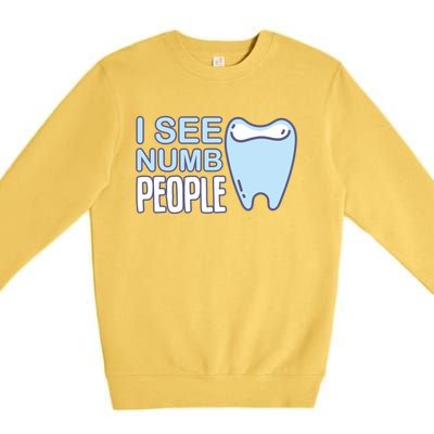 I See Numb People Tooth Dental Fairy Cute Gift Premium Crewneck Sweatshirt