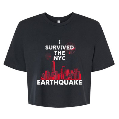 I Survived Nyc Earthquake 2024 Bella+Canvas Jersey Crop Tee