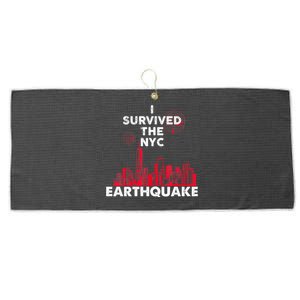 I Survived Nyc Earthquake 2024 Large Microfiber Waffle Golf Towel