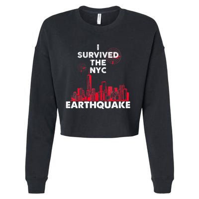 I Survived Nyc Earthquake 2024 Cropped Pullover Crew