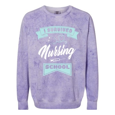 I Survived Nursing School Nursing Medical Nurse Gift Colorblast Crewneck Sweatshirt