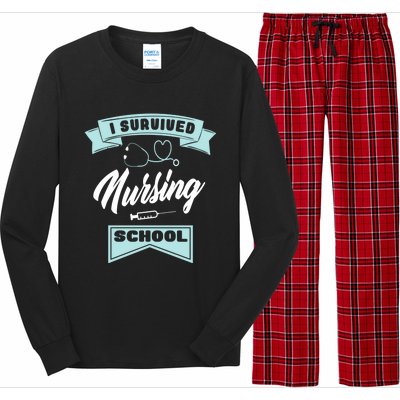 I Survived Nursing School Nursing Medical Nurse Gift Long Sleeve Pajama Set