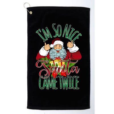 IM So Nice Santa Came Twice Ugly Christmas Golf Towel