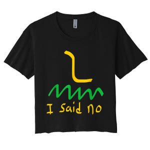 I Said No 1776 Conservative Libertarian Freedom Gadsden Flag Women's Crop Top Tee