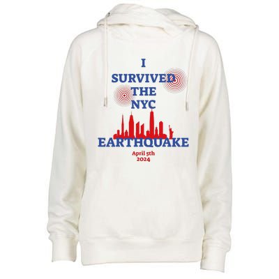 I Survived Nyc Earthquake 2024 Womens Funnel Neck Pullover Hood