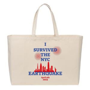 I Survived Nyc Earthquake 2024 Cotton Canvas Jumbo Tote