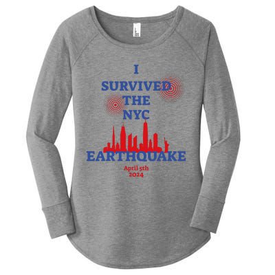 I Survived Nyc Earthquake 2024 Women's Perfect Tri Tunic Long Sleeve Shirt