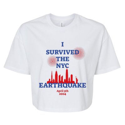 I Survived Nyc Earthquake 2024 Bella+Canvas Jersey Crop Tee