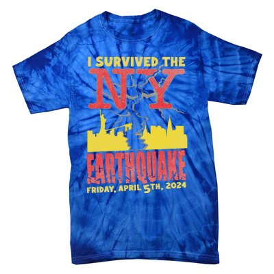 I Survived Nyc Earthquake 2024 Tie-Dye T-Shirt