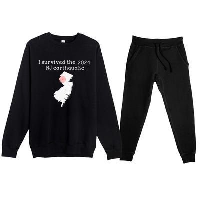 I Survived Nj Earthquake 2024 Premium Crewneck Sweatsuit Set